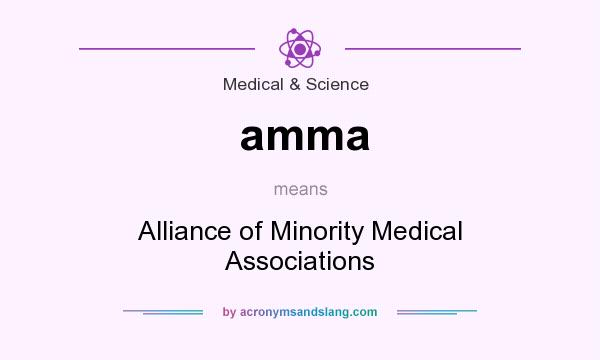 What does amma mean? It stands for Alliance of Minority Medical Associations