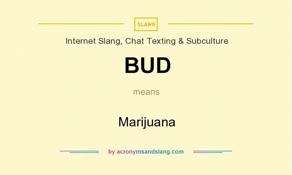 What does BUD mean? It stands for Marijuana