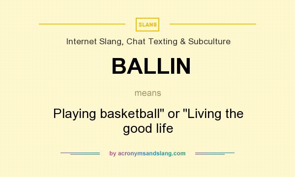 What does BALLIN mean? It stands for Playing basketball or Living the good life