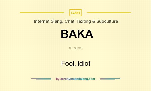 What does BAKA mean? It stands for Fool, idiot