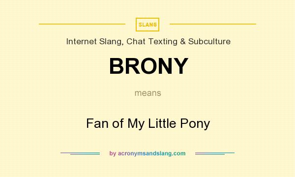 What does BRONY mean? It stands for Fan of My Little Pony