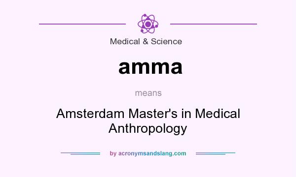 What does amma mean? It stands for Amsterdam Master`s in Medical Anthropology