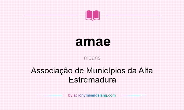What does amae mean? It stands for Associação de Municípios da Alta Estremadura
