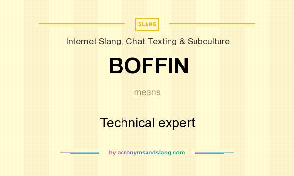 What does BOFFIN mean? It stands for Technical expert