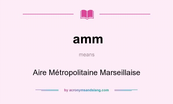 What does amm mean? It stands for Aire Métropolitaine Marseillaise