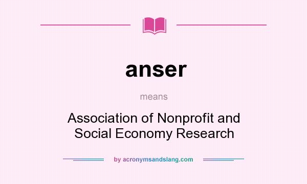 What does anser mean? It stands for Association of Nonprofit and Social Economy Research
