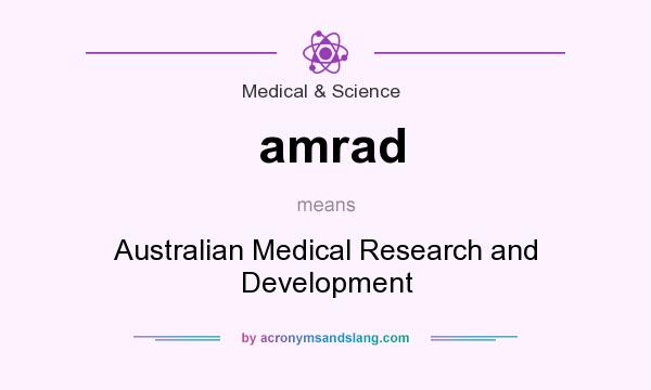 What does amrad mean? It stands for Australian Medical Research and Development
