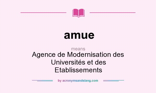 What does amue mean? It stands for Agence de Modernisation des Universités et des Etablissements