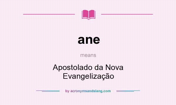 What does ane mean? It stands for Apostolado da Nova Evangelização