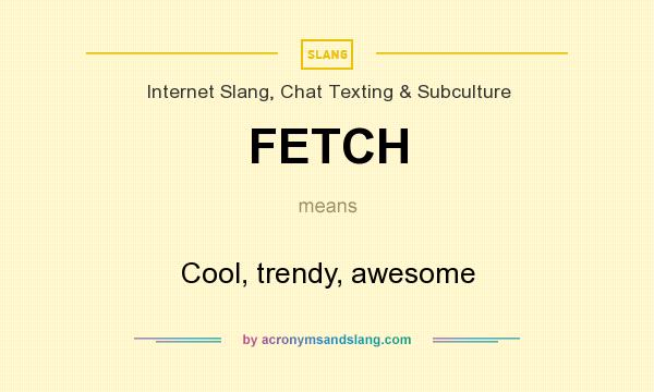What does FETCH mean? It stands for Cool, trendy, awesome