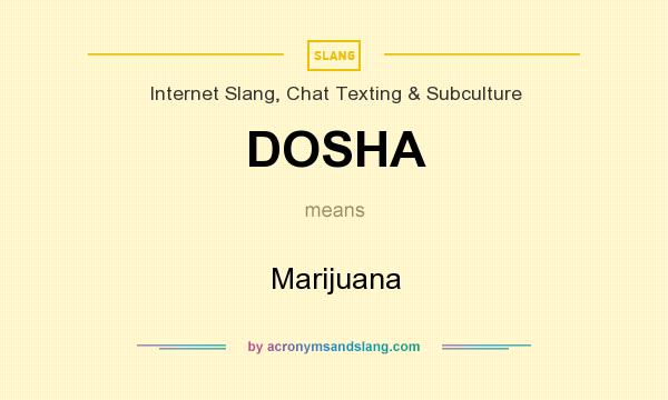 What does DOSHA mean? It stands for Marijuana