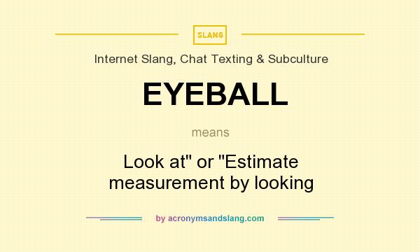 What does EYEBALL mean? It stands for Look at