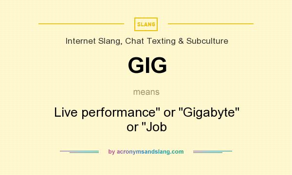 What does GIG mean? It stands for Live performance