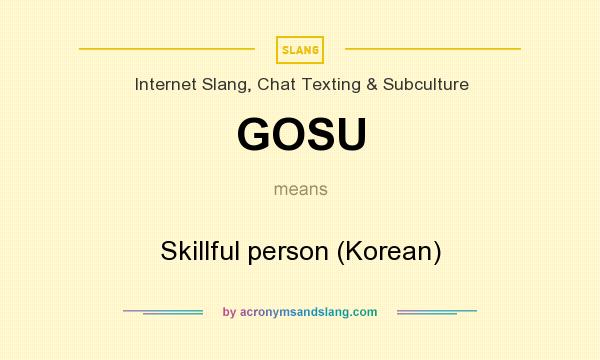 What does GOSU mean? It stands for Skillful person (Korean)