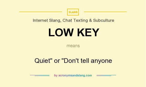 Mean lowkey Low Key