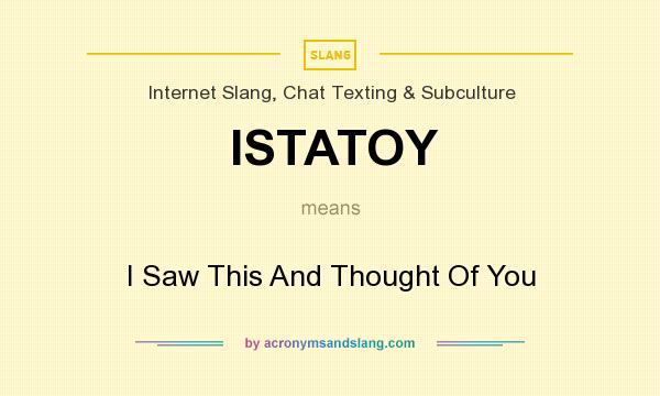 What does ISTATOY mean? It stands for I Saw This And Thought Of You