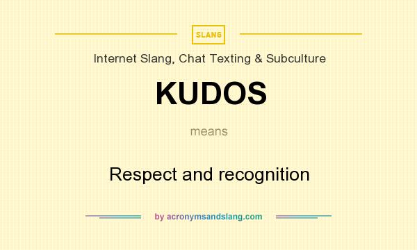 KUDOS Respect And Recognition In Internet Slang Chat Texting 