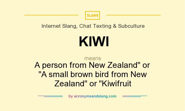 What does KIWI mean? It stands for A person from New Zealand or A small brown bird from New Zealand or Kiwifruit