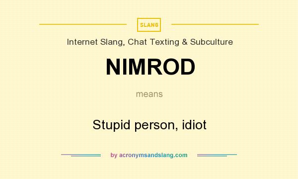 What does NIMROD mean? It stands for Stupid person, idiot