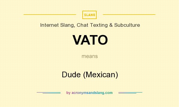 What does VATO mean? It stands for Dude (Mexican)
