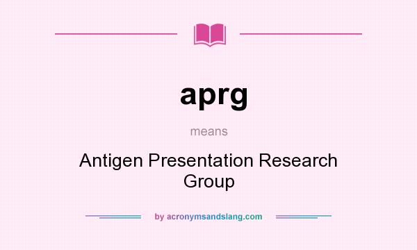 What does aprg mean? It stands for Antigen Presentation Research Group