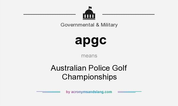 What does apgc mean? It stands for Australian Police Golf Championships