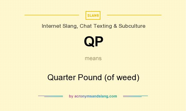 What does QP mean? It stands for Quarter Pound (of weed)