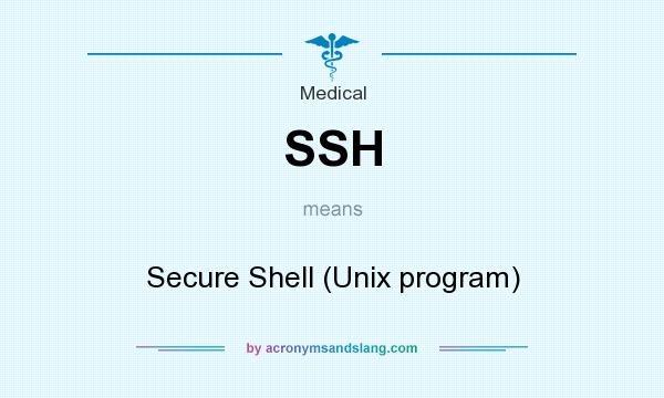 What does SSH mean? It stands for Secure Shell (Unix program)