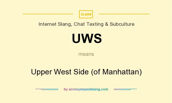 What does UWS mean? It stands for Upper West Side (of Manhattan)