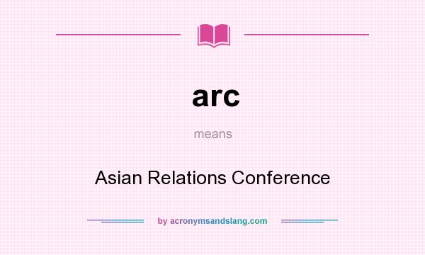 What does arc mean? It stands for Asian Relations Conference