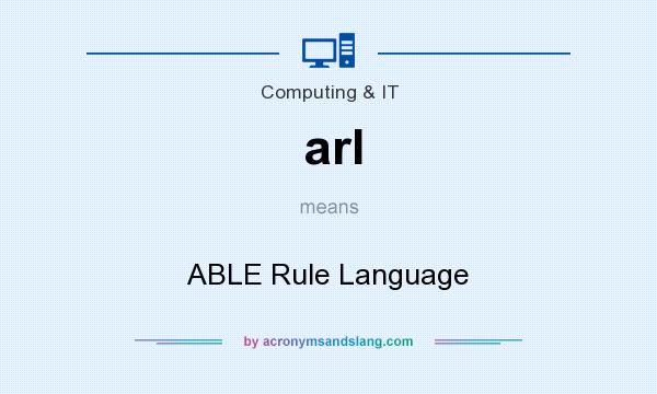 What does arl mean? It stands for ABLE Rule Language