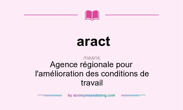 What does aract mean? It stands for Agence régionale pour l`amélioration des conditions de travail