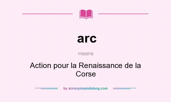 What does arc mean? It stands for Action pour la Renaissance de la Corse