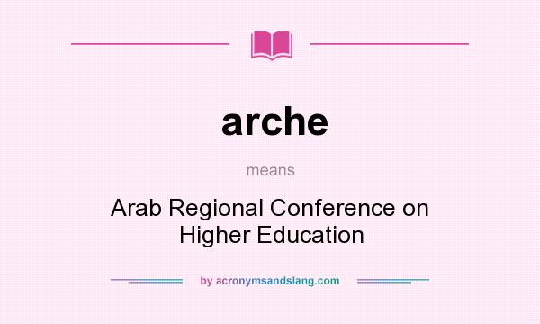 What does arche mean? It stands for Arab Regional Conference on Higher Education