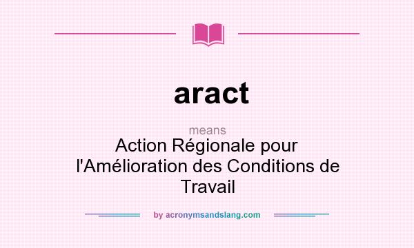 What does aract mean? It stands for Action Régionale pour l`Amélioration des Conditions de Travail