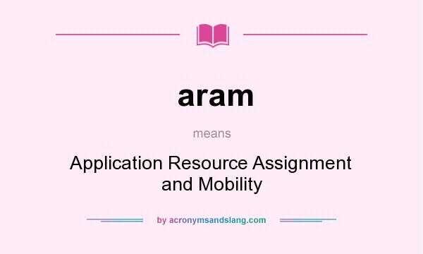 What does aram mean? It stands for Application Resource Assignment and Mobility