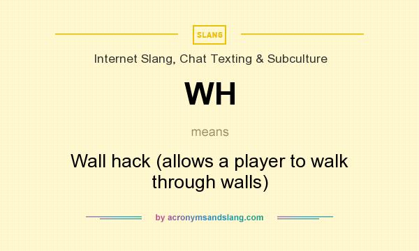 What does WH mean? It stands for Wall hack (allows a player to walk through walls)