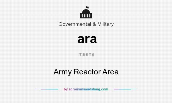 What does ara mean? It stands for Army Reactor Area