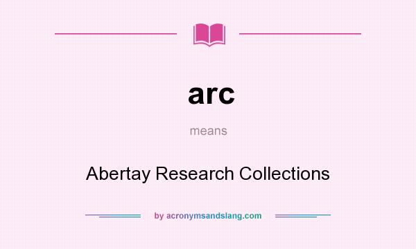 What does arc mean? It stands for Abertay Research Collections