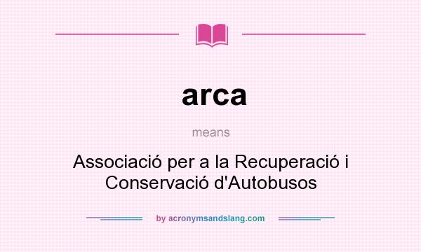 What does arca mean? It stands for Associació per a la Recuperació i Conservació d`Autobusos