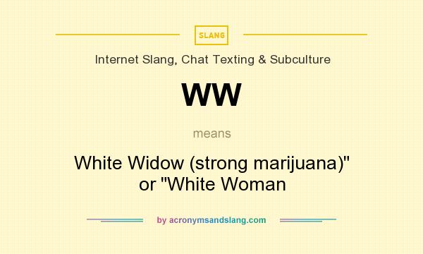 What does WW mean? It stands for White Widow (strong marijuana)