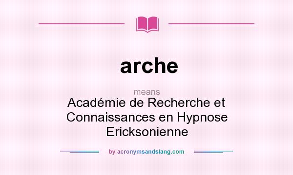 What does arche mean? It stands for Académie de Recherche et Connaissances en Hypnose Ericksonienne