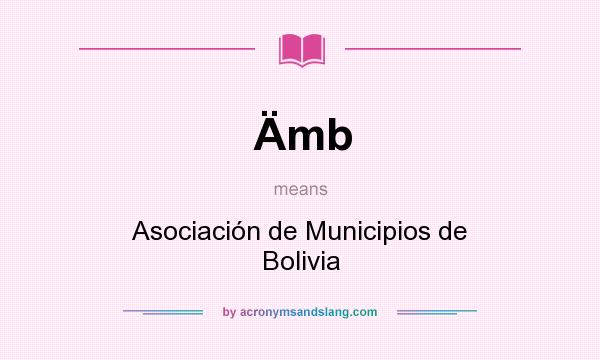 What does Ämb mean? It stands for Asociación de Municipios de Bolivia