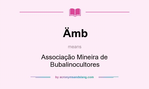 What does Ämb mean? It stands for Associação Mineira de Bubalinocultores