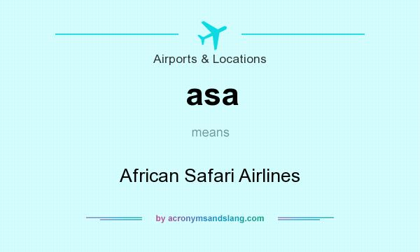 What does asa mean? It stands for African Safari Airlines