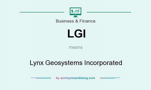 What does LGI mean? It stands for Lynx Geosystems Incorporated