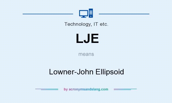 What does LJE mean? It stands for Lowner-John Ellipsoid