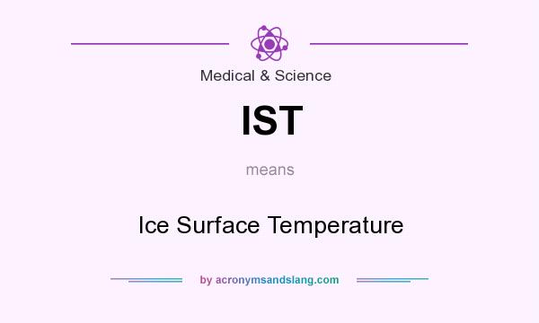 What does IST mean? It stands for Ice Surface Temperature