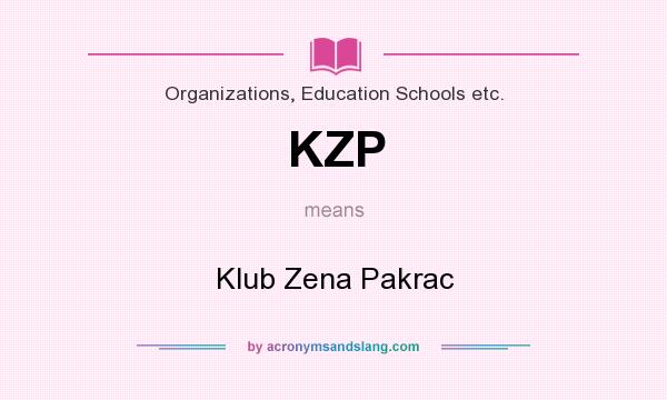 What does KZP mean? It stands for Klub Zena Pakrac