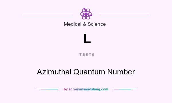 What does L mean? It stands for Azimuthal Quantum Number